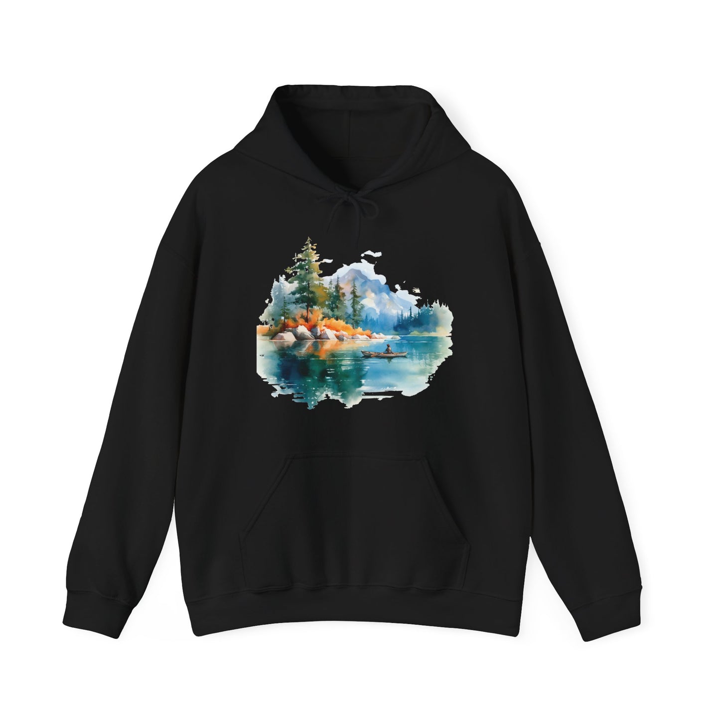 Watercolor Lake Hooded Sweatshirt