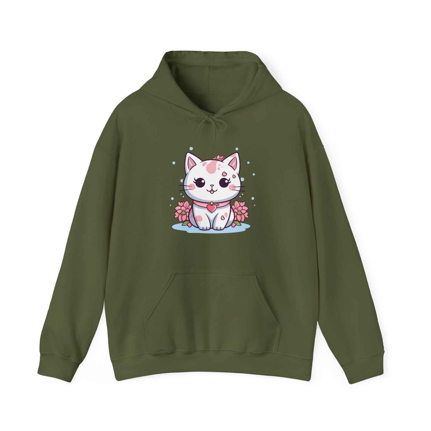 Cute Pink Cat Hooded Sweatshirt