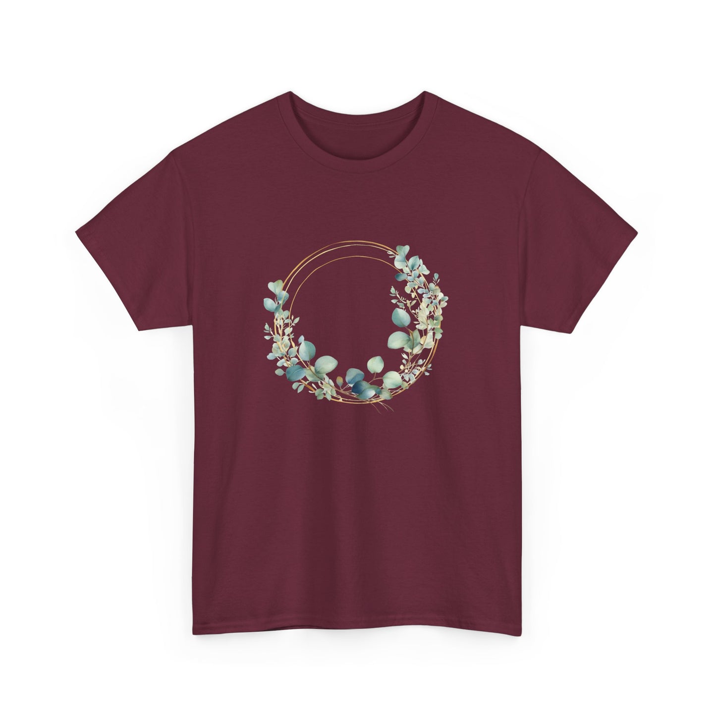 Watercolor Leaf Circle Short Sleeve Tee