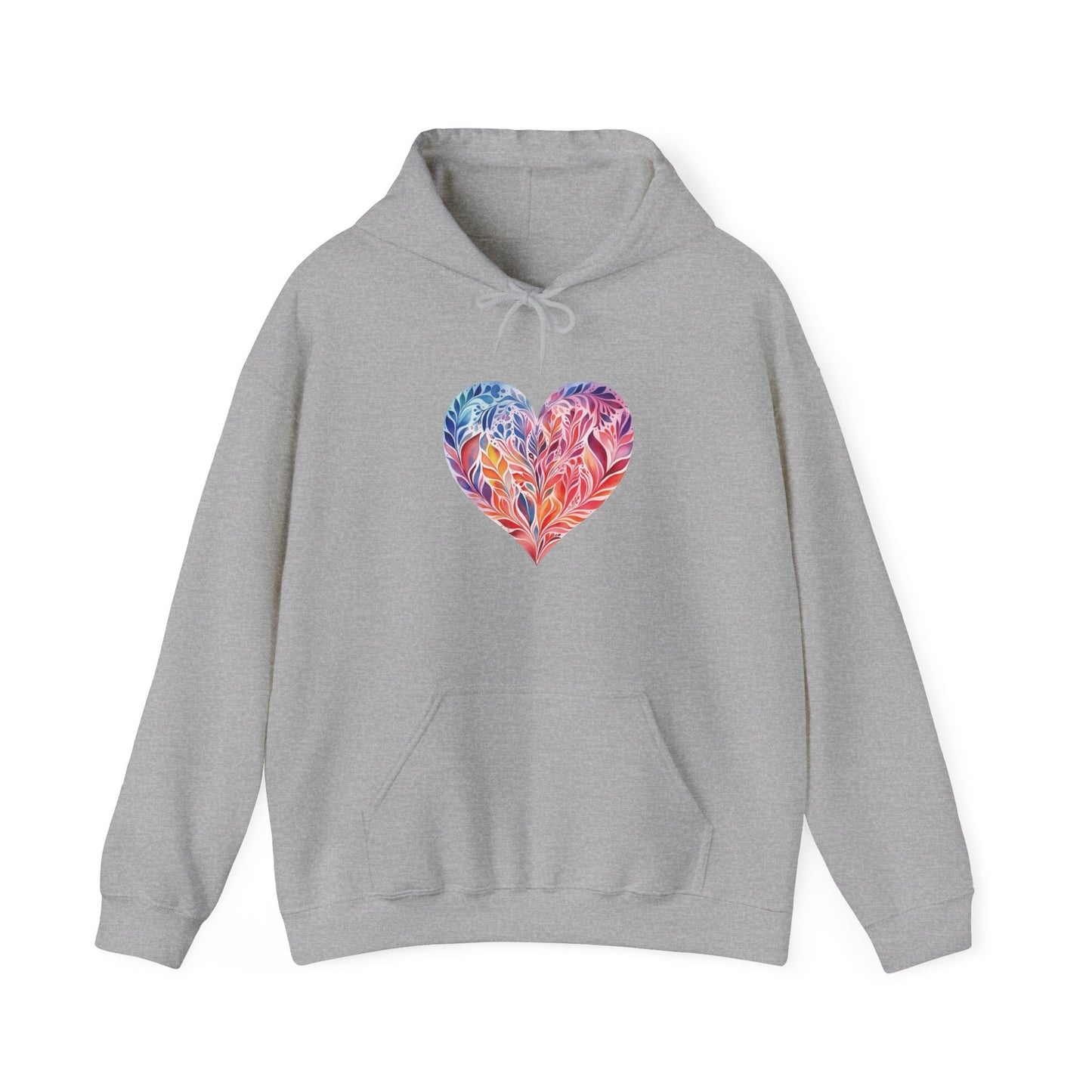 Watercolor Heart Hooded Sweatshirt 001