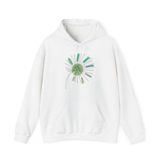 Green and Blue Dandelion Hooded Sweatshirt