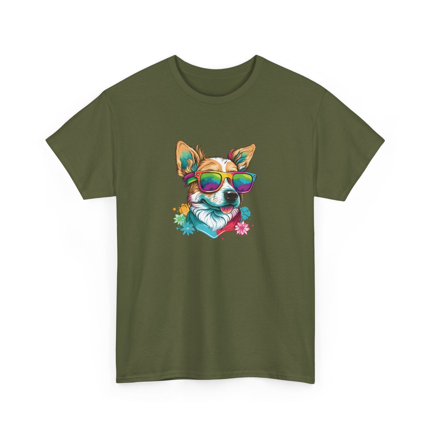 Dog with Sunglasses Short Sleeve Tee 002