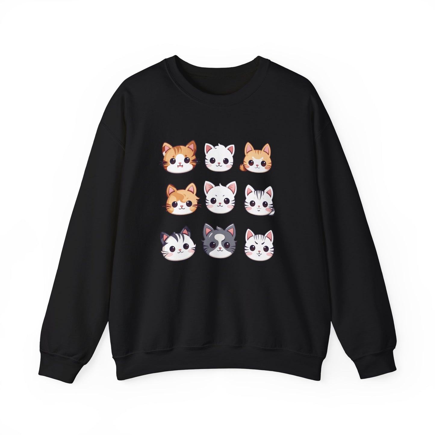 Cute Cat Faces Set Sweatshirt