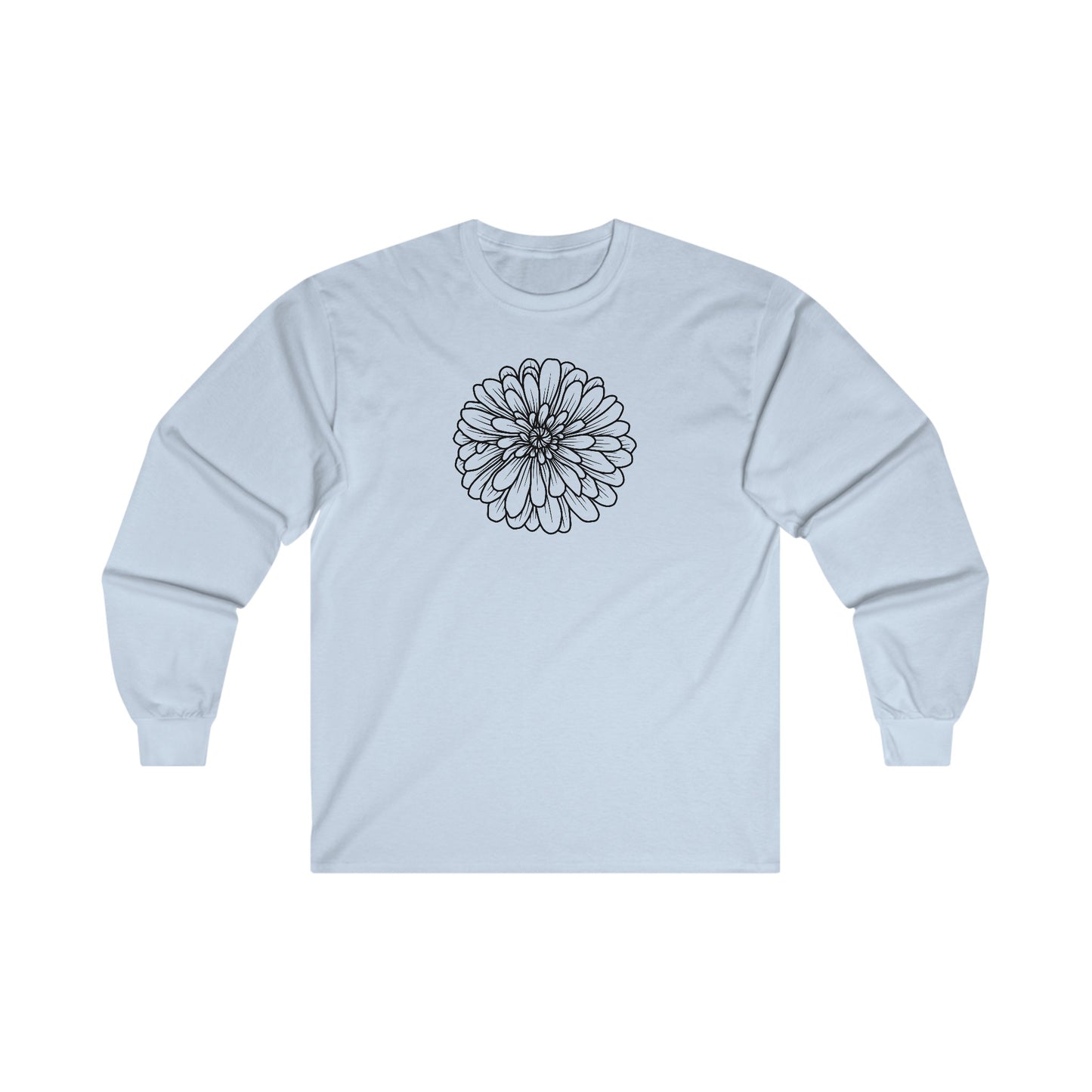 Flower Outline Long Sleeve Tee
