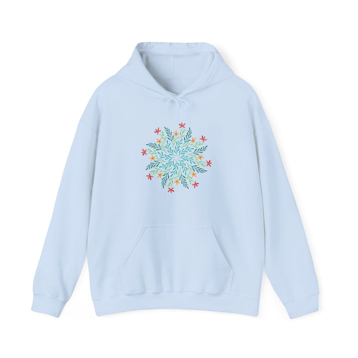 Leaf and Flowers Mandala Hooded Sweatshirt