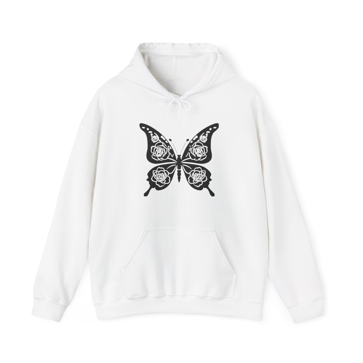 Butterfly and Roses Hooded Sweatshirt