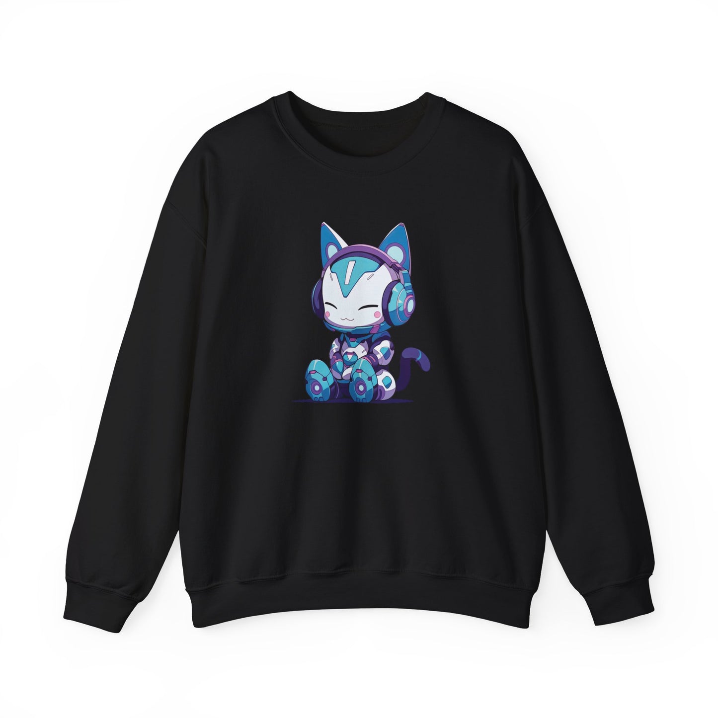 Futuristic Cat with Headphones Sweatshirt