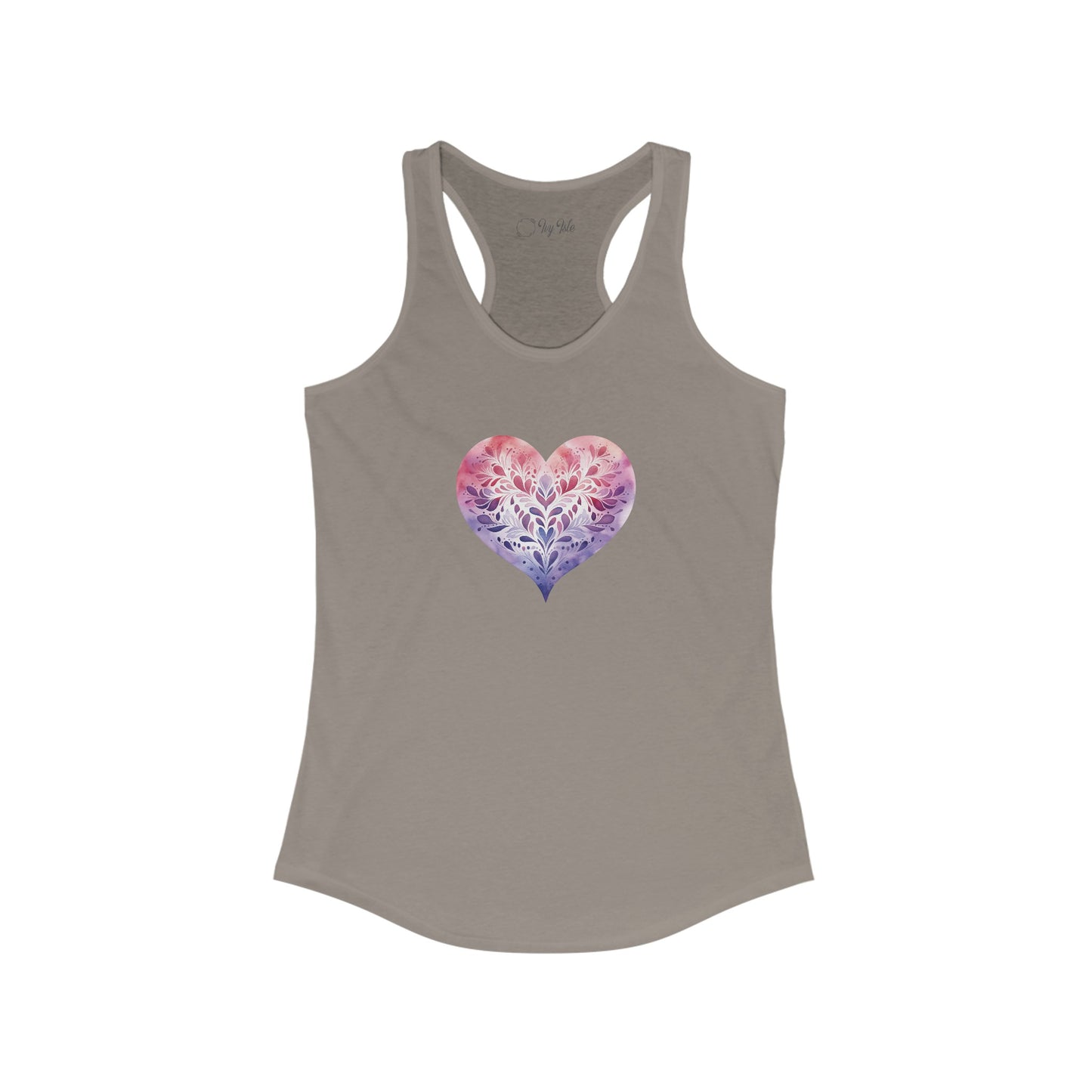 Watercolor Heart Racerback Tank 005