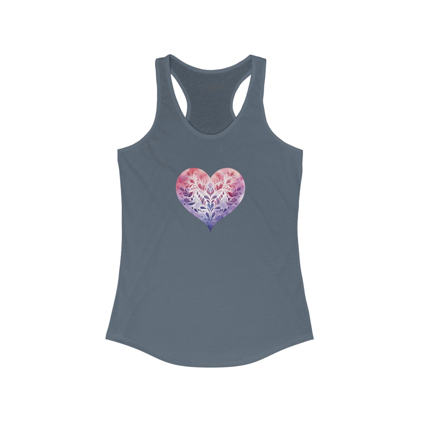 Watercolor Heart Racerback Tank 005