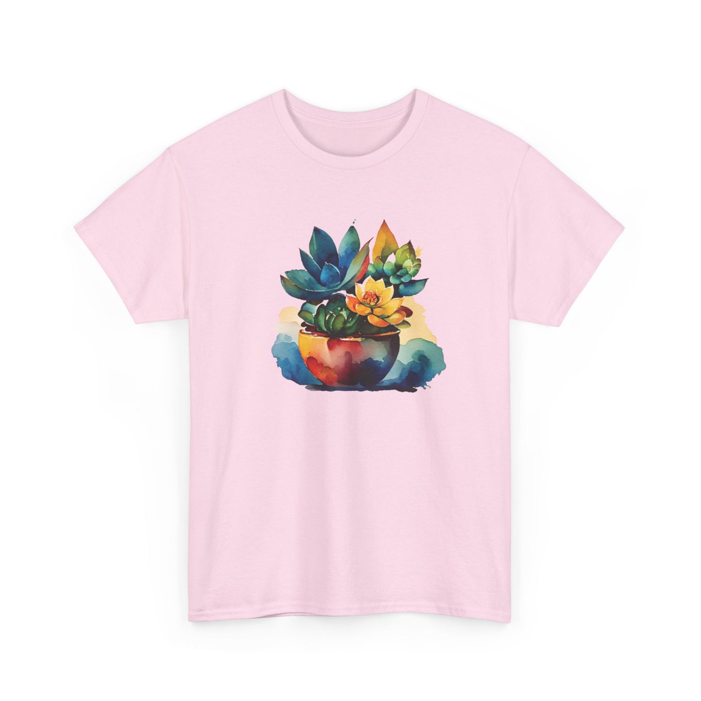 Watercolor Succulent Short Sleeve Tee