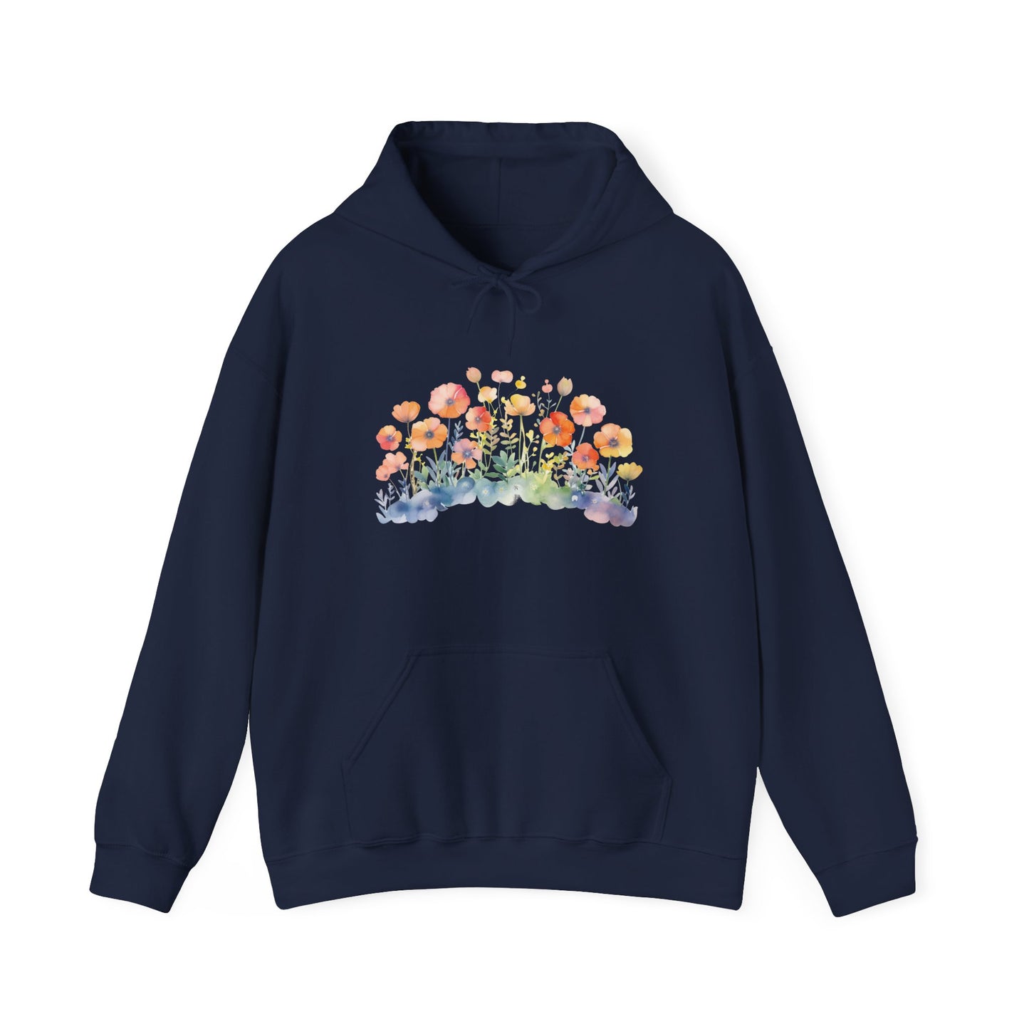 Pretty Watercolor Flowers Hooded Sweatshirt