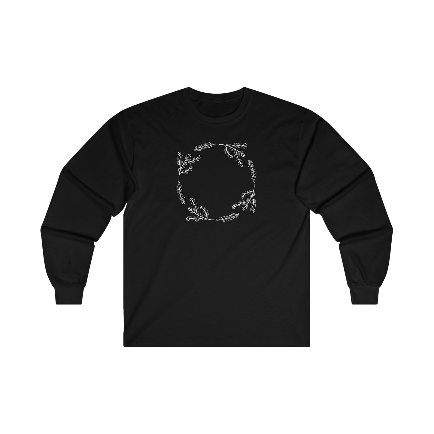Flower and Leaf Circle Long Sleeve Tee