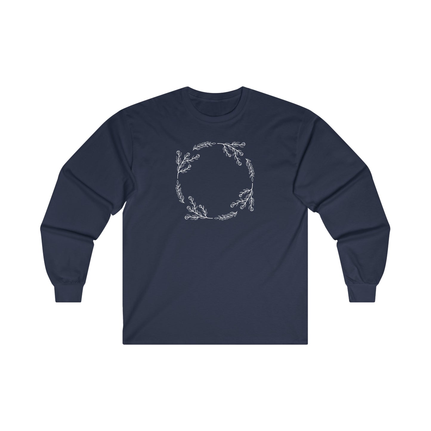 Flower and Leaf Circle Long Sleeve Tee