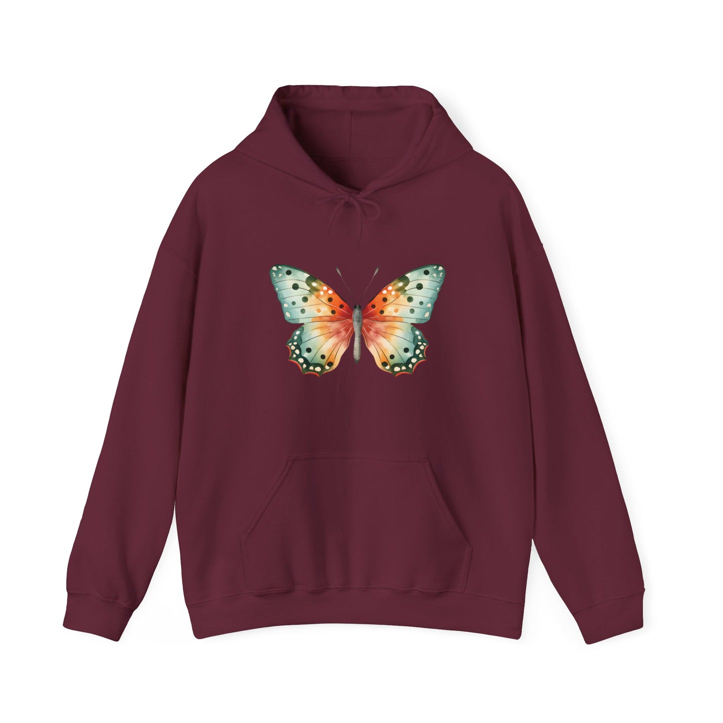 Watercolor Butterfly Hooded Sweatshirt