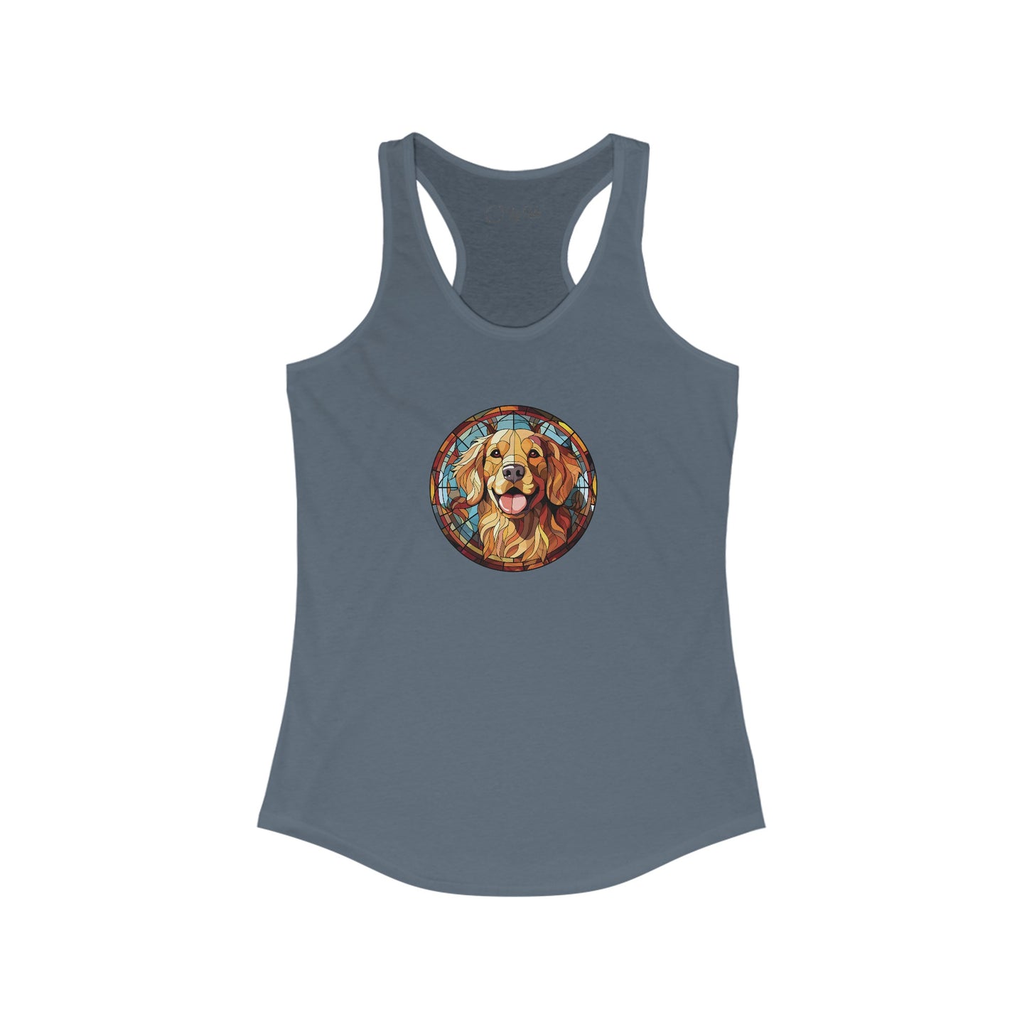 Stained Glass Golden Retriever Racerback Tank