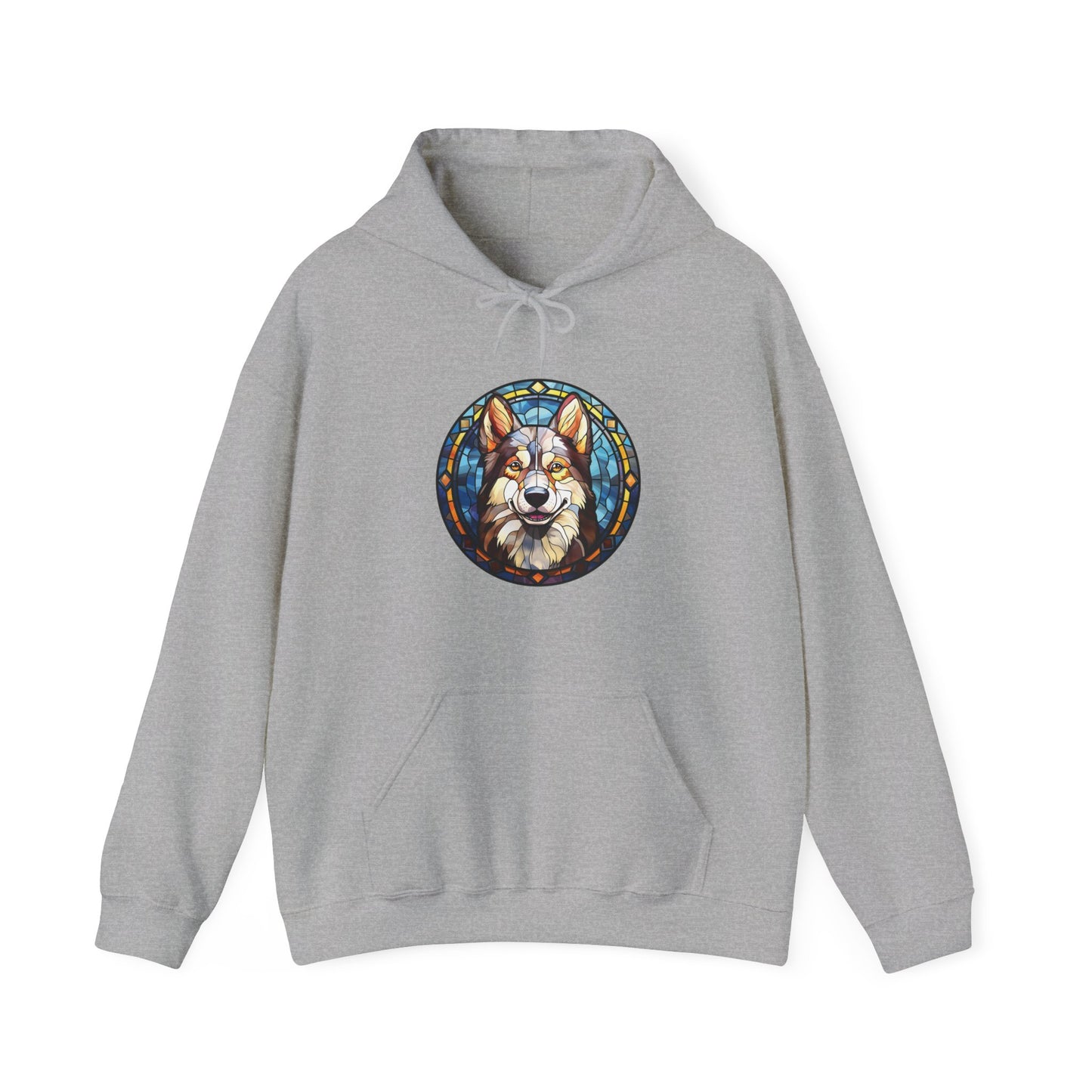Stained Glass Husky Hooded Sweatshirt