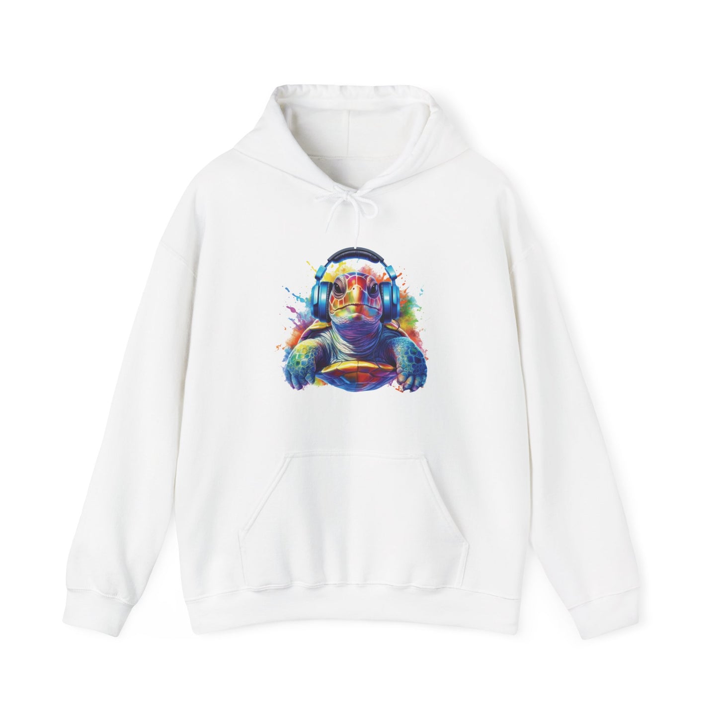 Turtle with Headphones Hooded Sweatshirt