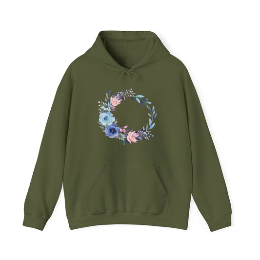 Watercolor Flower Circle Hooded Sweatshirt