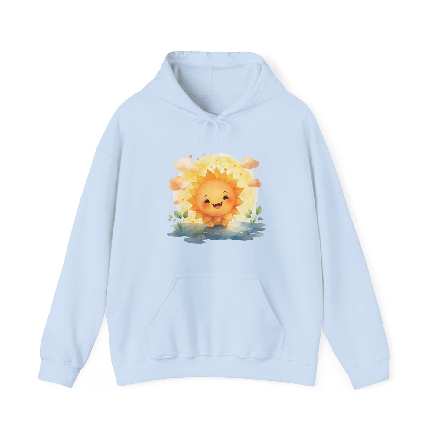 Cute Watercolor Sun Hooded Sweatshirt