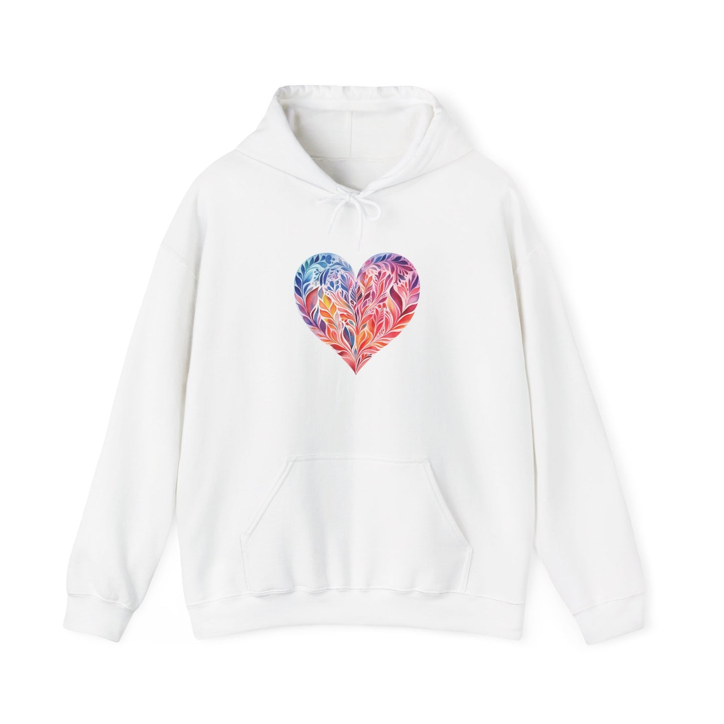 Watercolor Heart Hooded Sweatshirt 001