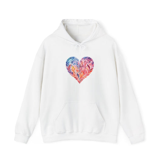 Watercolor Heart Hooded Sweatshirt 001