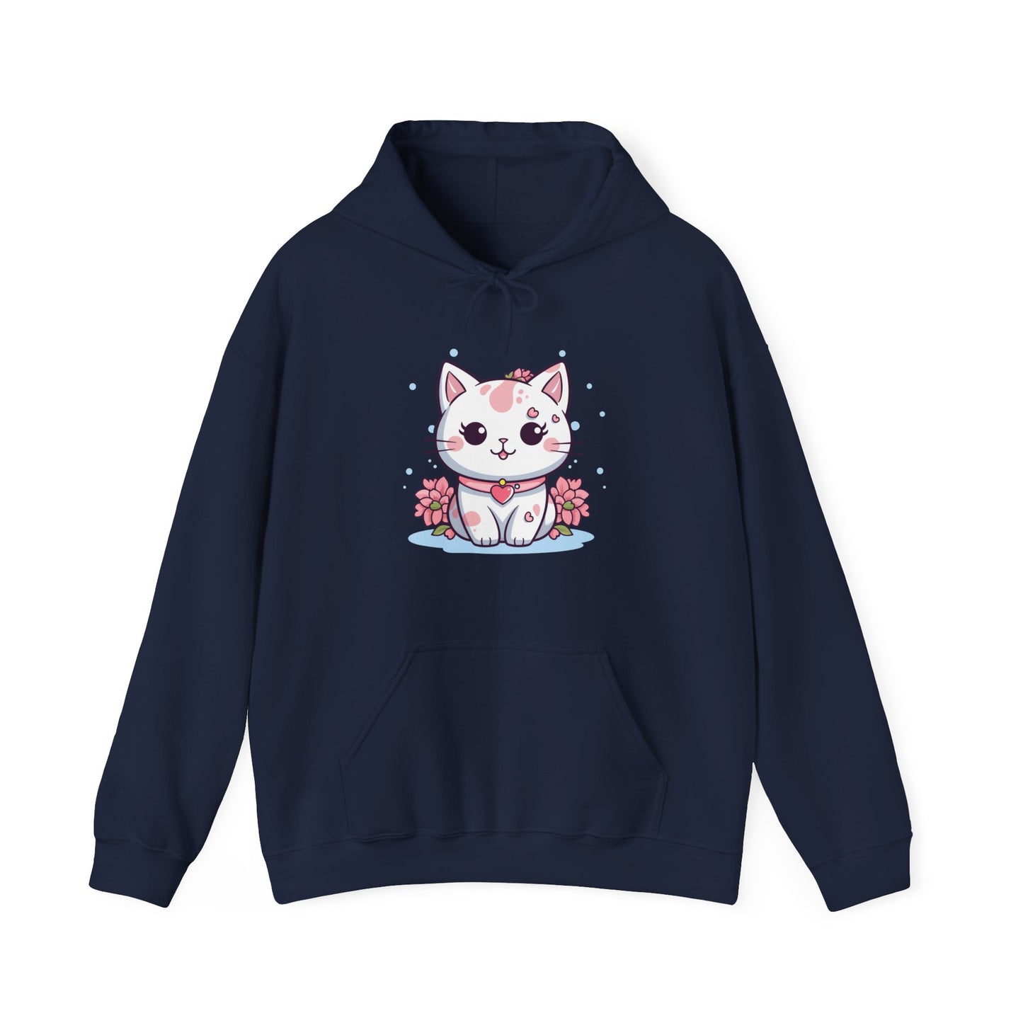 Cute Pink Cat Hooded Sweatshirt