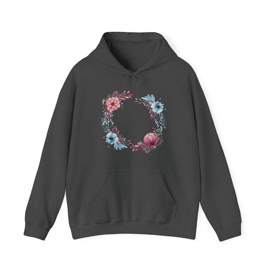 Watercolor Flowers Circle Hooded Sweatshirt