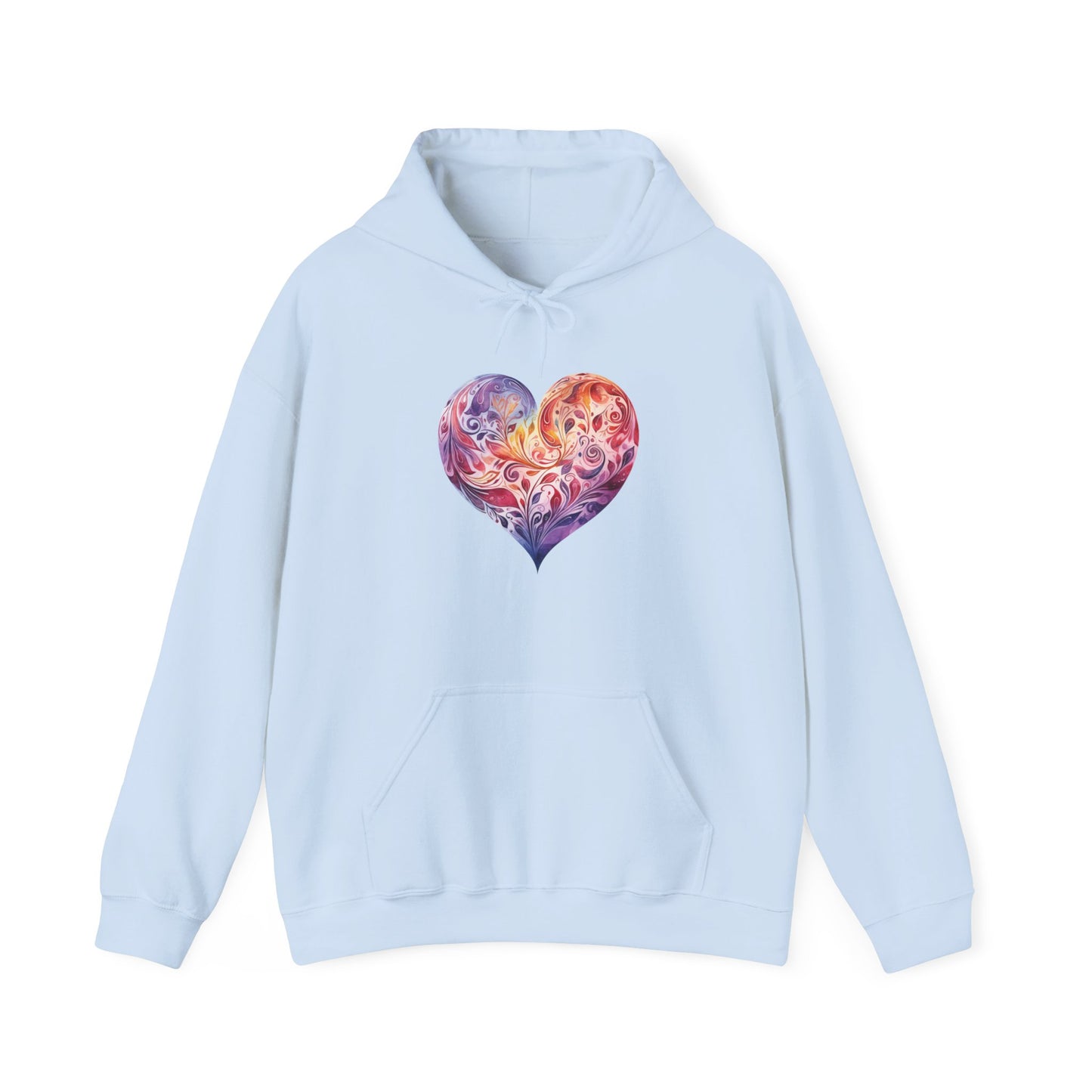 Watercolor Heart Hooded Sweatshirt 003