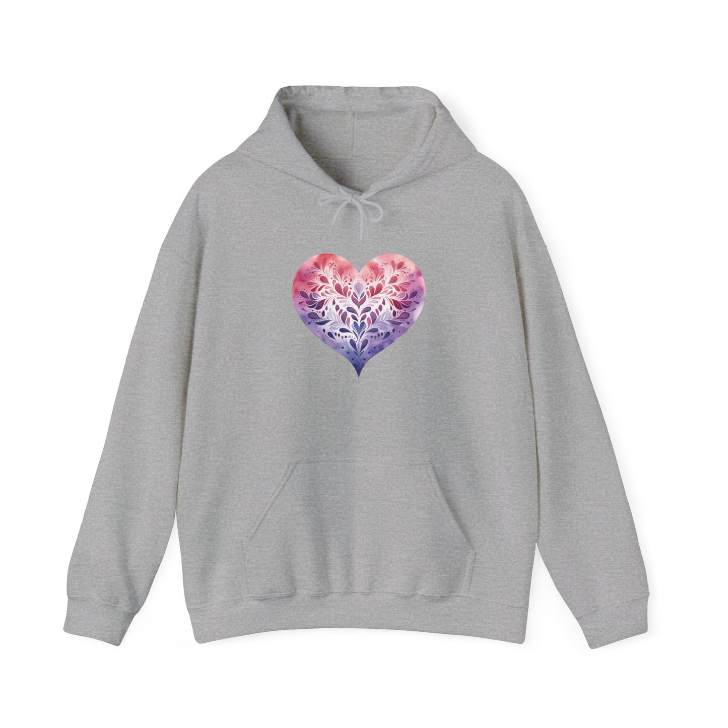 Watercolor Heart Hooded Sweatshirt 005