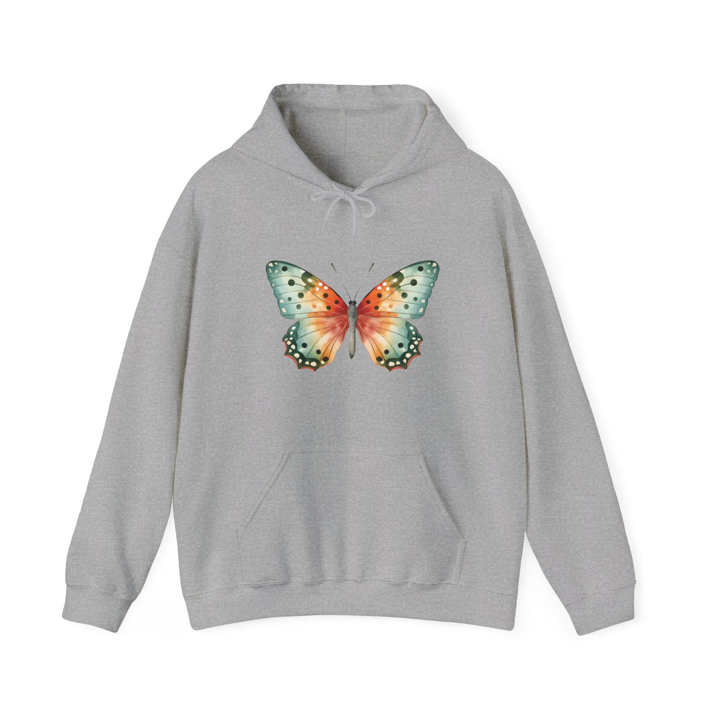 Watercolor Butterfly Hooded Sweatshirt