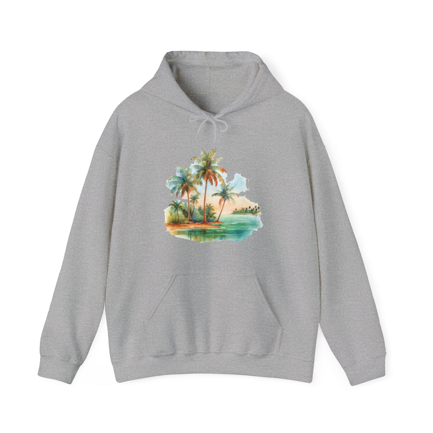 Watercolor Beach Hooded Sweatshirt