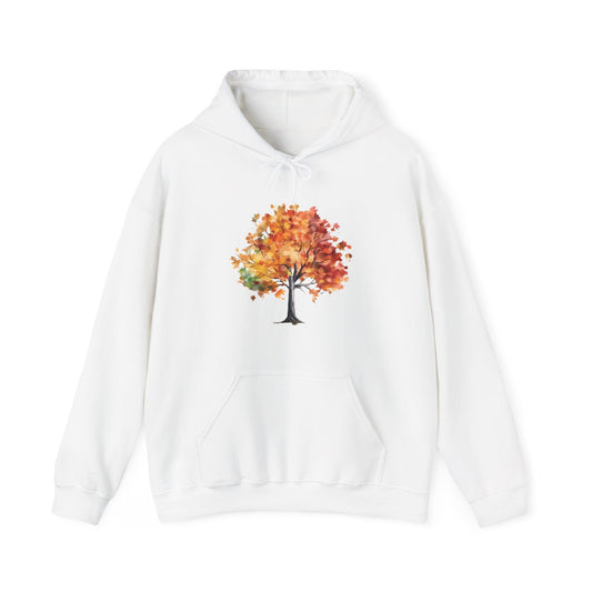 Watercolor Autumn Tree Hooded Sweatshirt