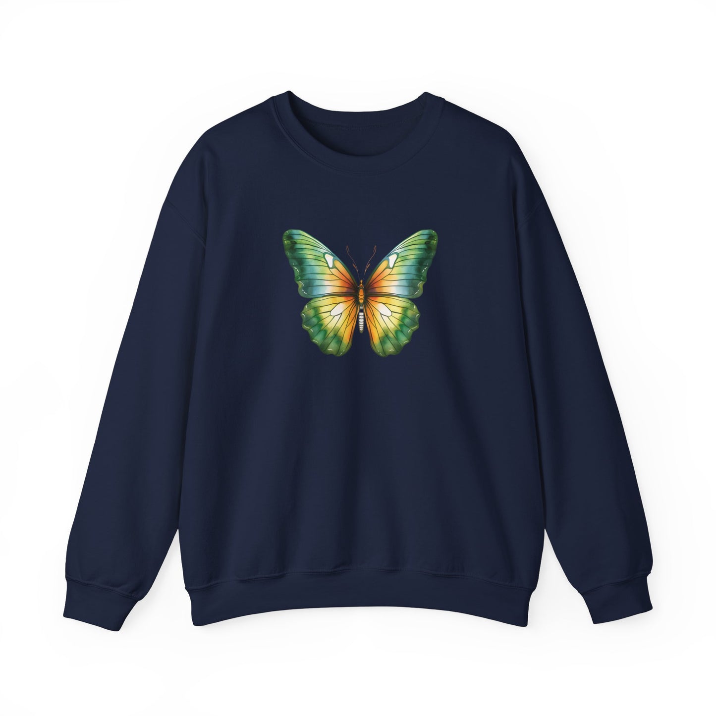 Green Watercolor Butterfly Sweatshirt
