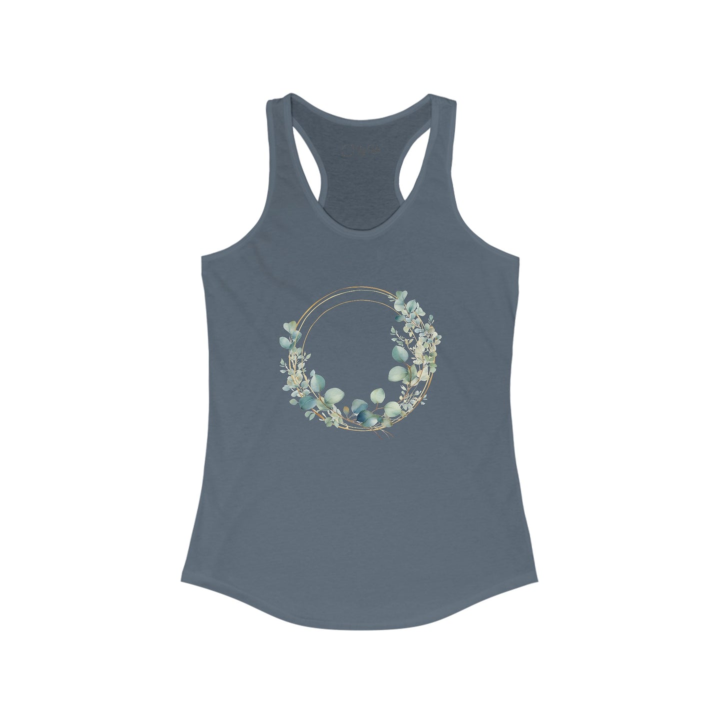 Watercolor Leaf Circle Racerback Tank