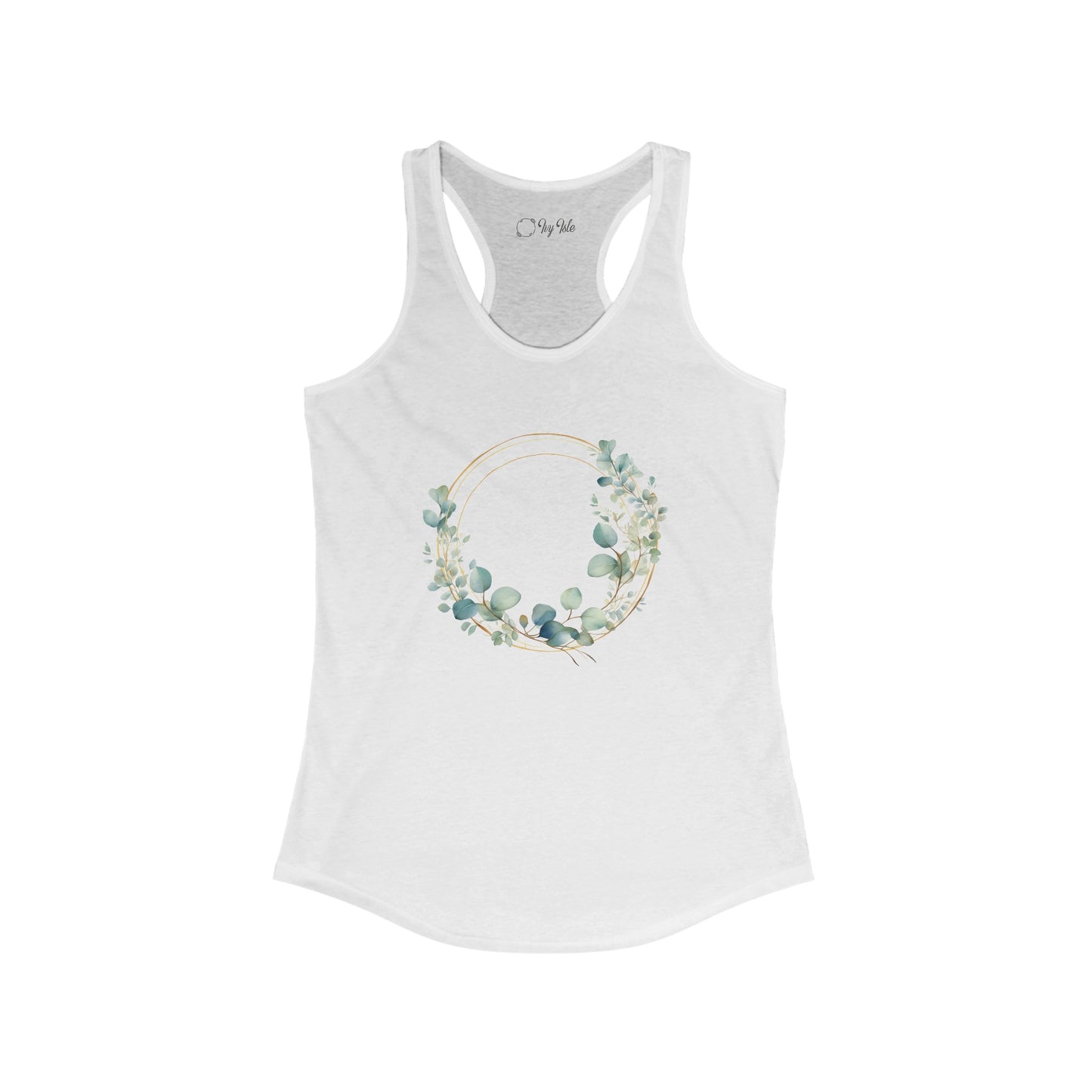 Watercolor Leaf Circle Racerback Tank