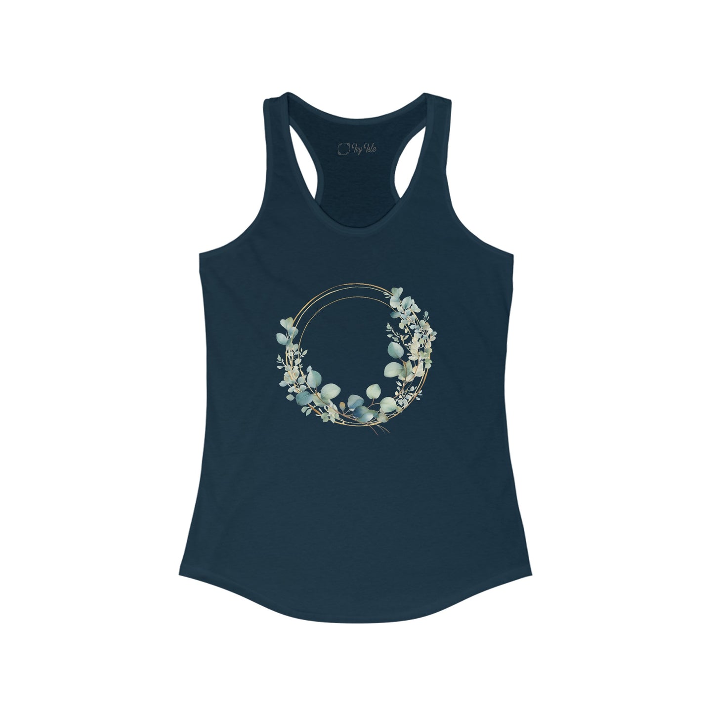 Watercolor Leaf Circle Racerback Tank