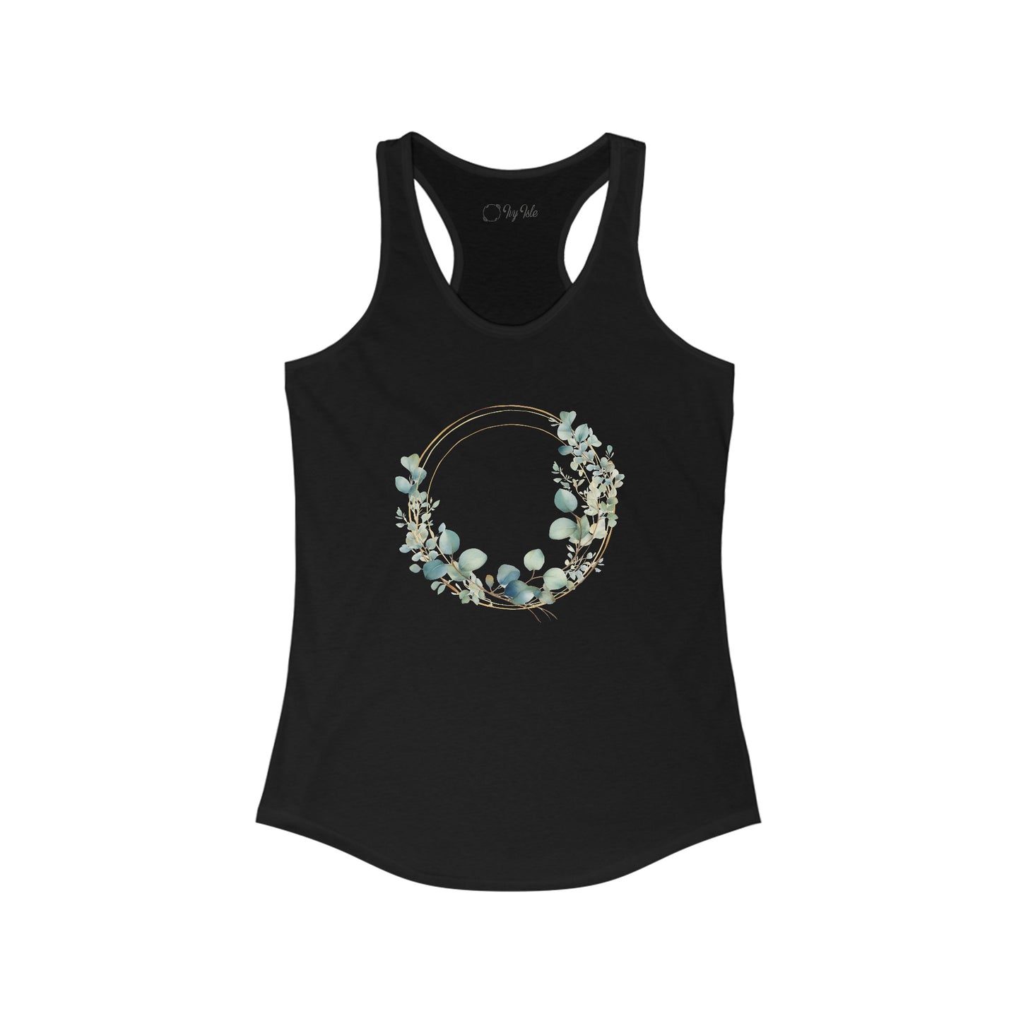 Watercolor Leaf Circle Racerback Tank