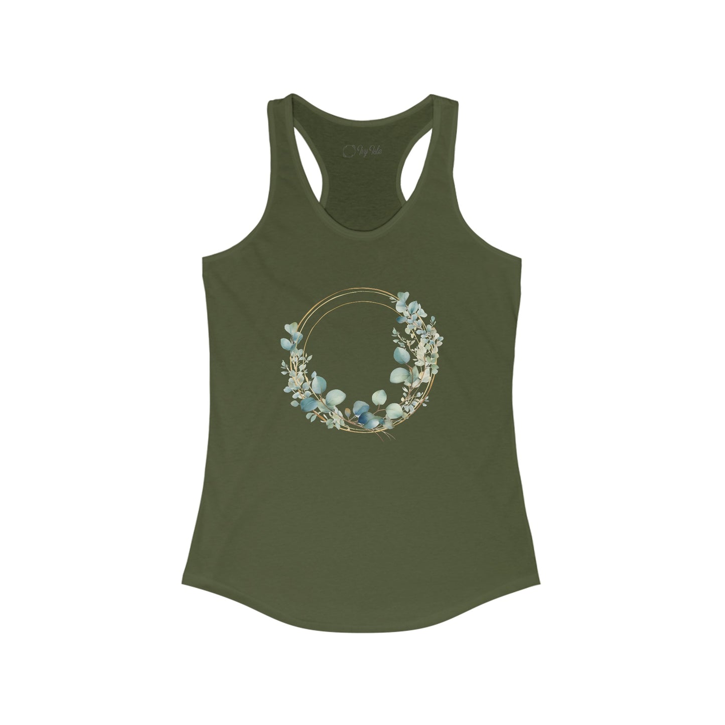 Watercolor Leaf Circle Racerback Tank