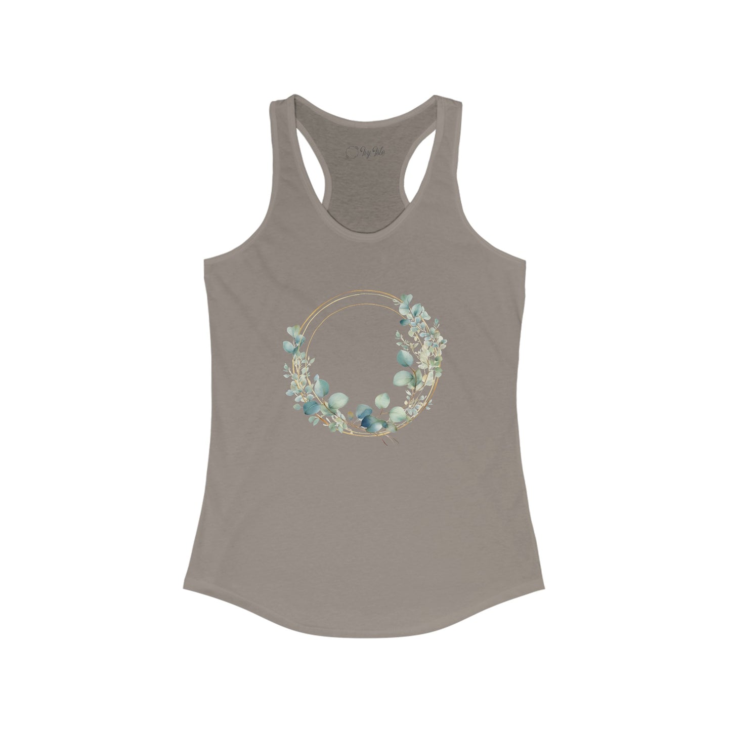 Watercolor Leaf Circle Racerback Tank