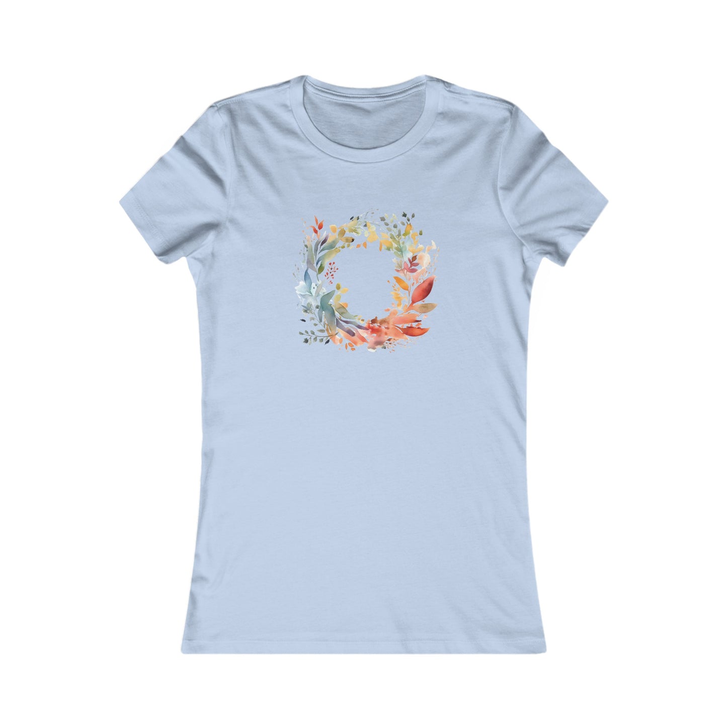 Watercolor Floral Circle Fitted Tee