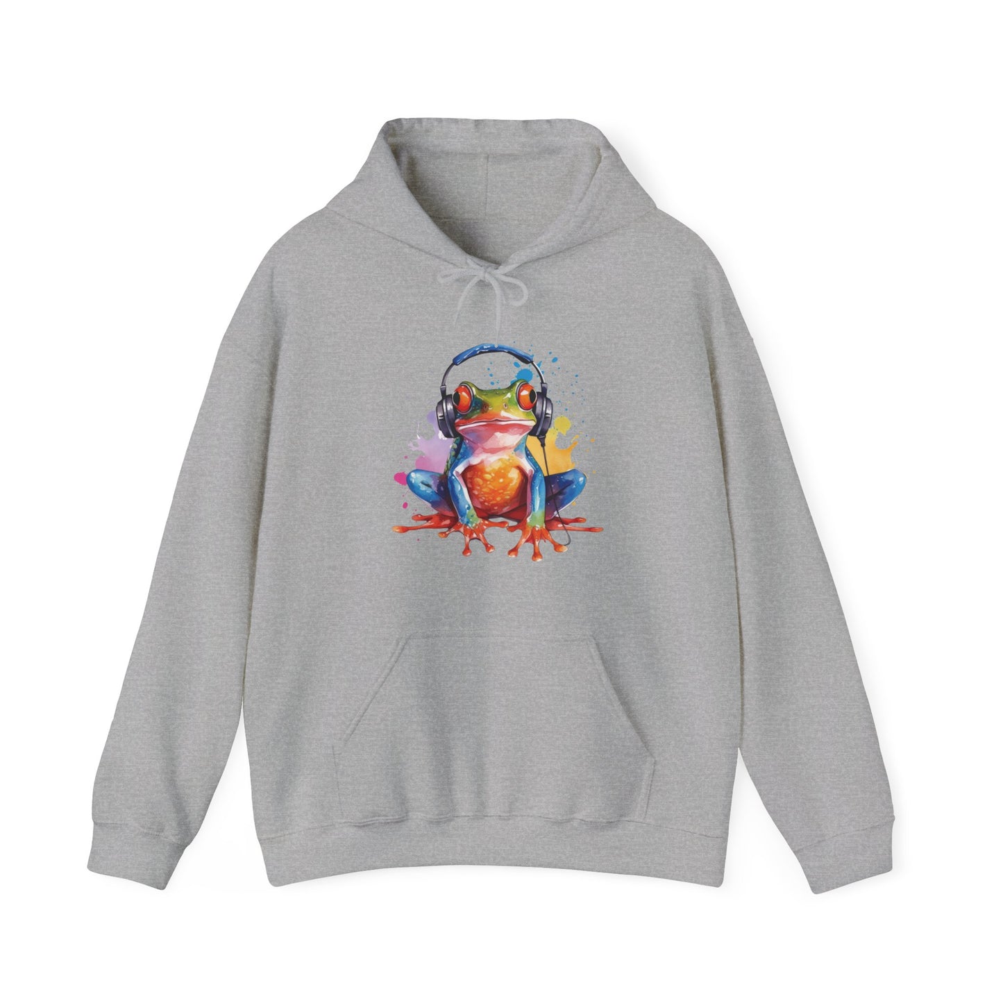 Frog with Headphones Hooded Sweatshirt