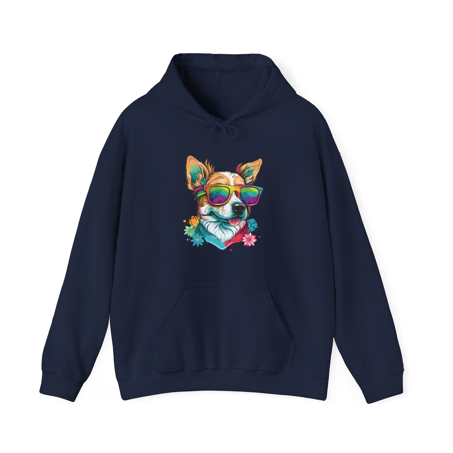 Dog with Sunglasses Hooded Sweatshirt 002