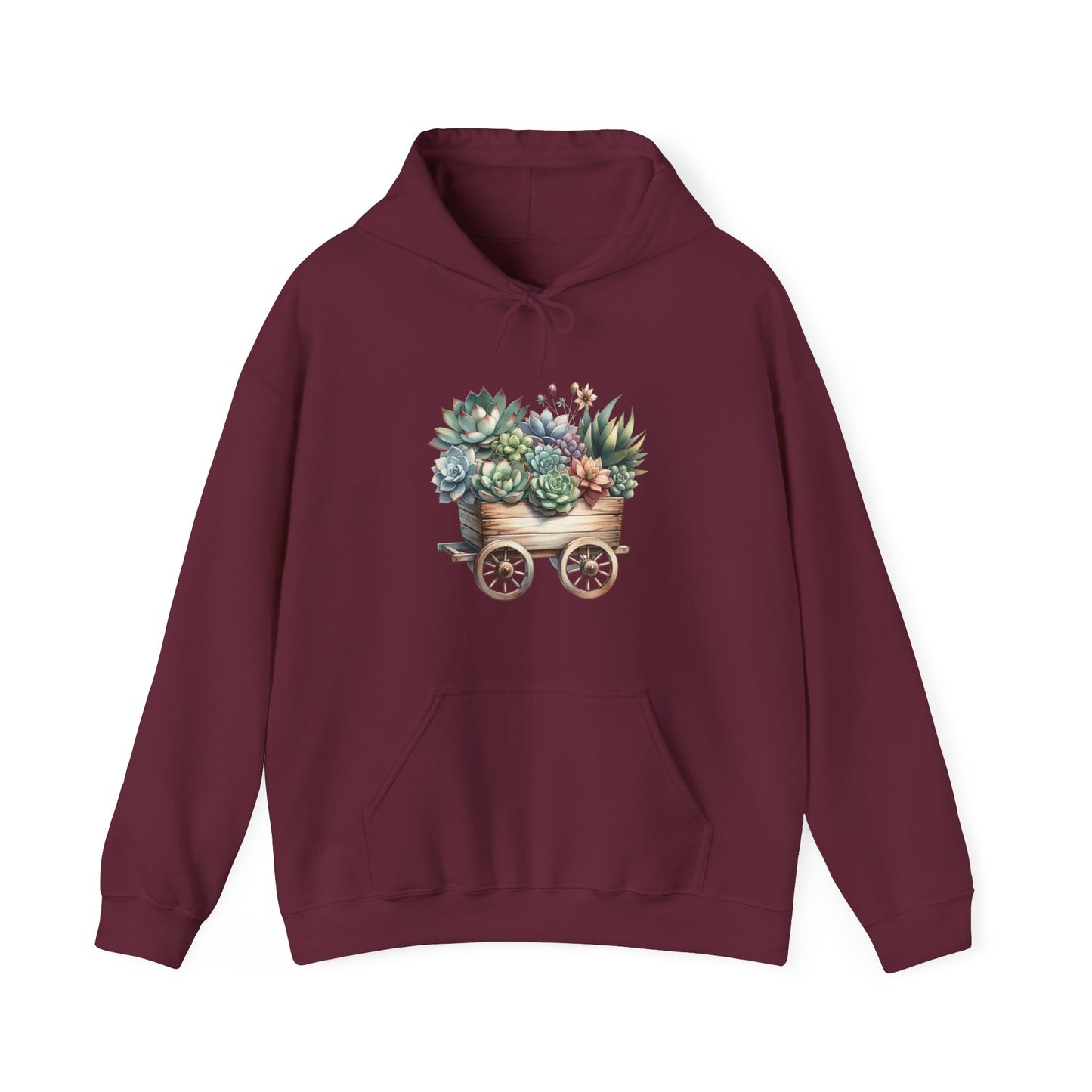 Succulent Wheelbarrow Hooded Sweatshirt
