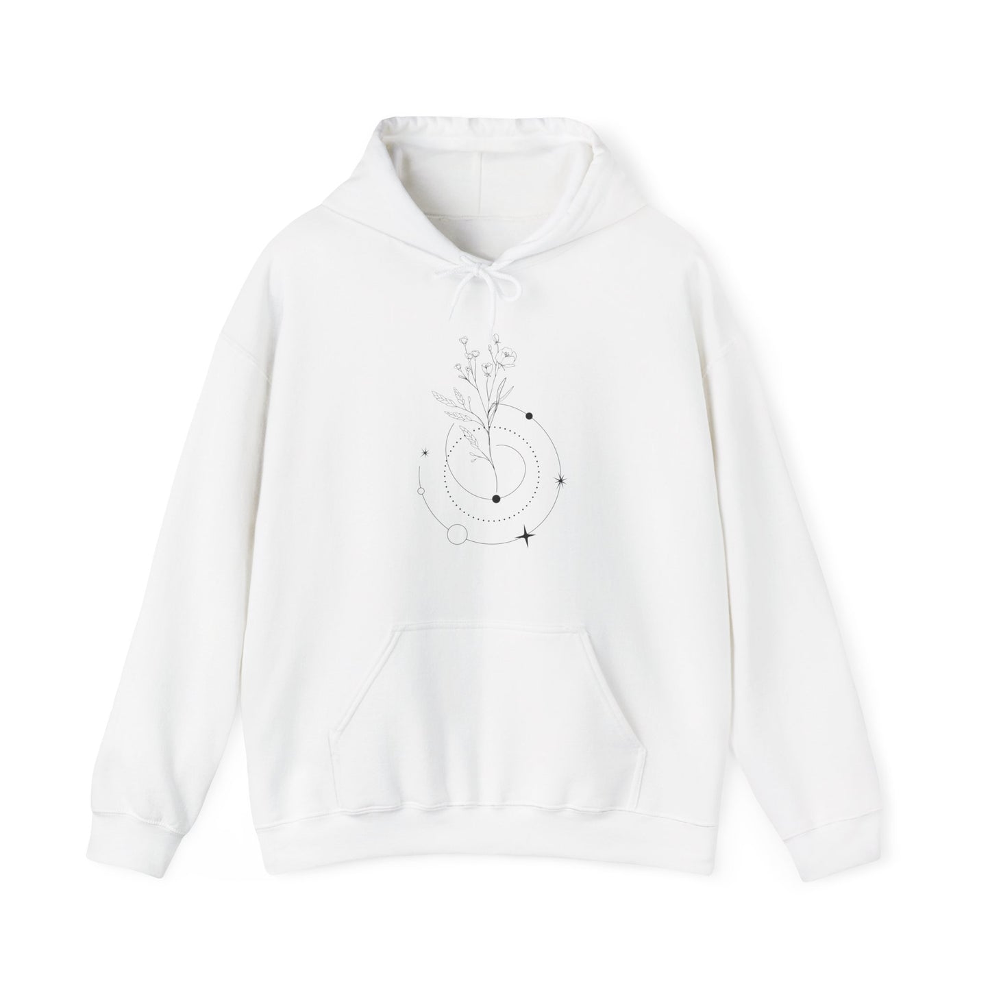 Flower and Swirl Hooded Sweatshirt
