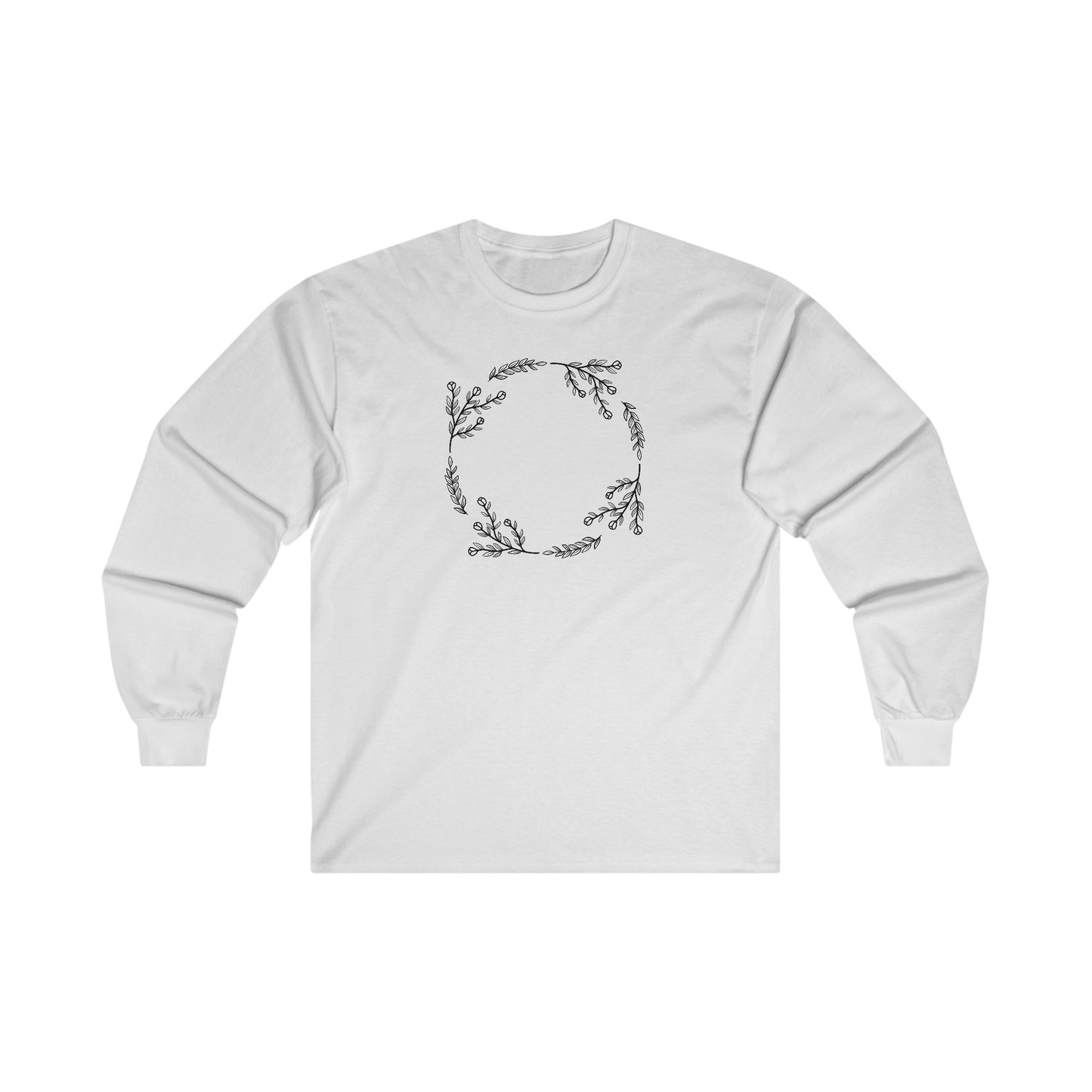 Flower and Leaf Circle Long Sleeve Tee