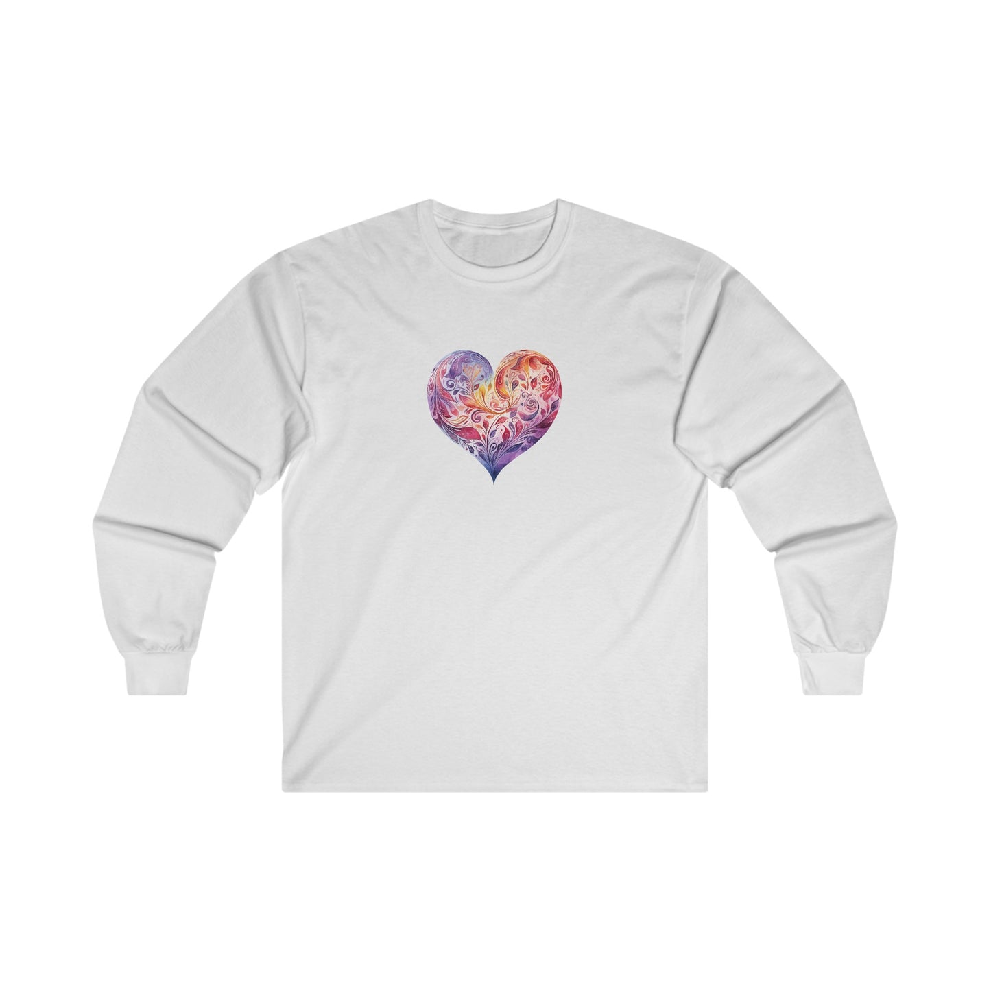 Watercolor Heart Long Sleeve Tee 003