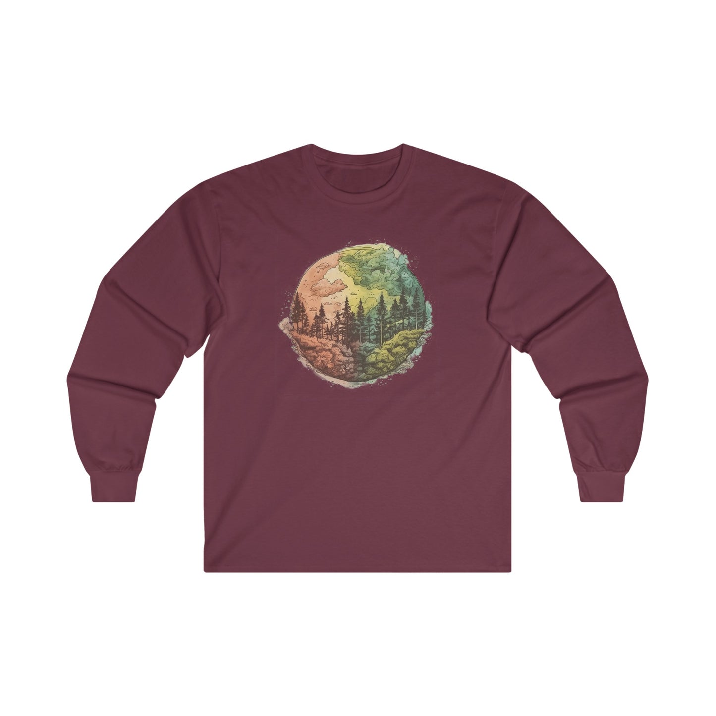 Watercolor Forest Long Sleeve Tee