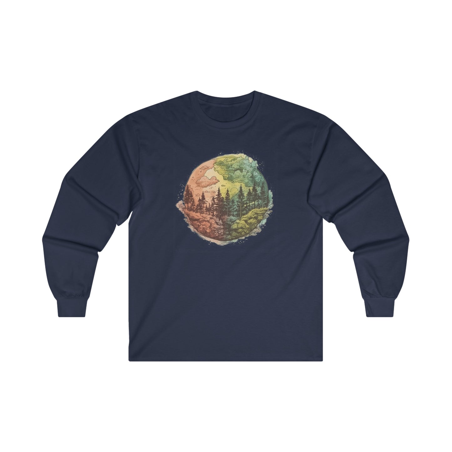 Watercolor Forest Long Sleeve Tee