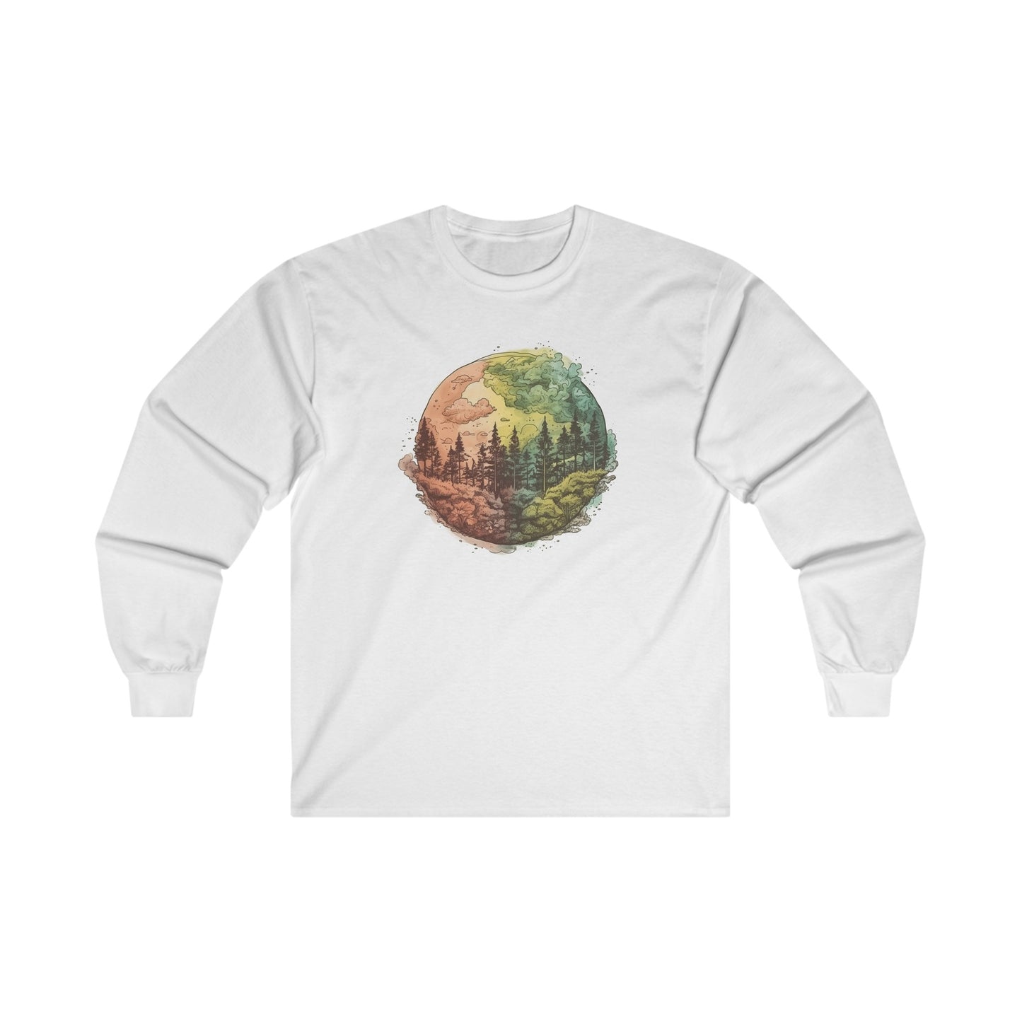 Watercolor Forest Long Sleeve Tee