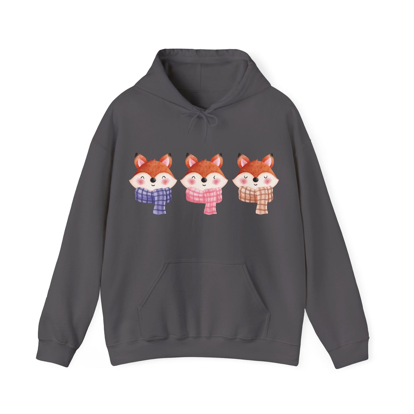 Cute Foxes in Scarves Hooded Sweatshirt